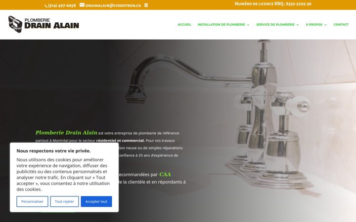 Screenshot of drainalain.com