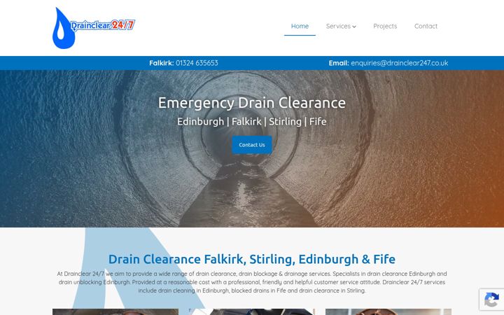 Screenshot του drainclear247.co.uk