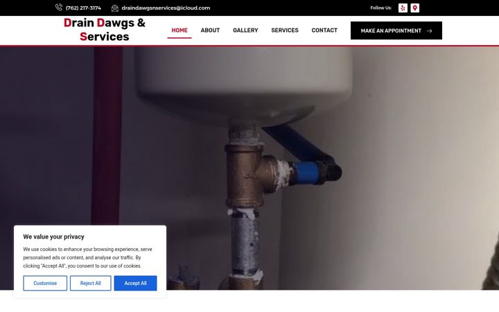 Screenshot of draindawgsnservices.com