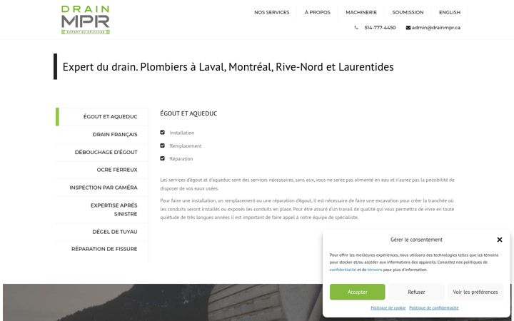 Captura de pantalla de drainmpr.ca