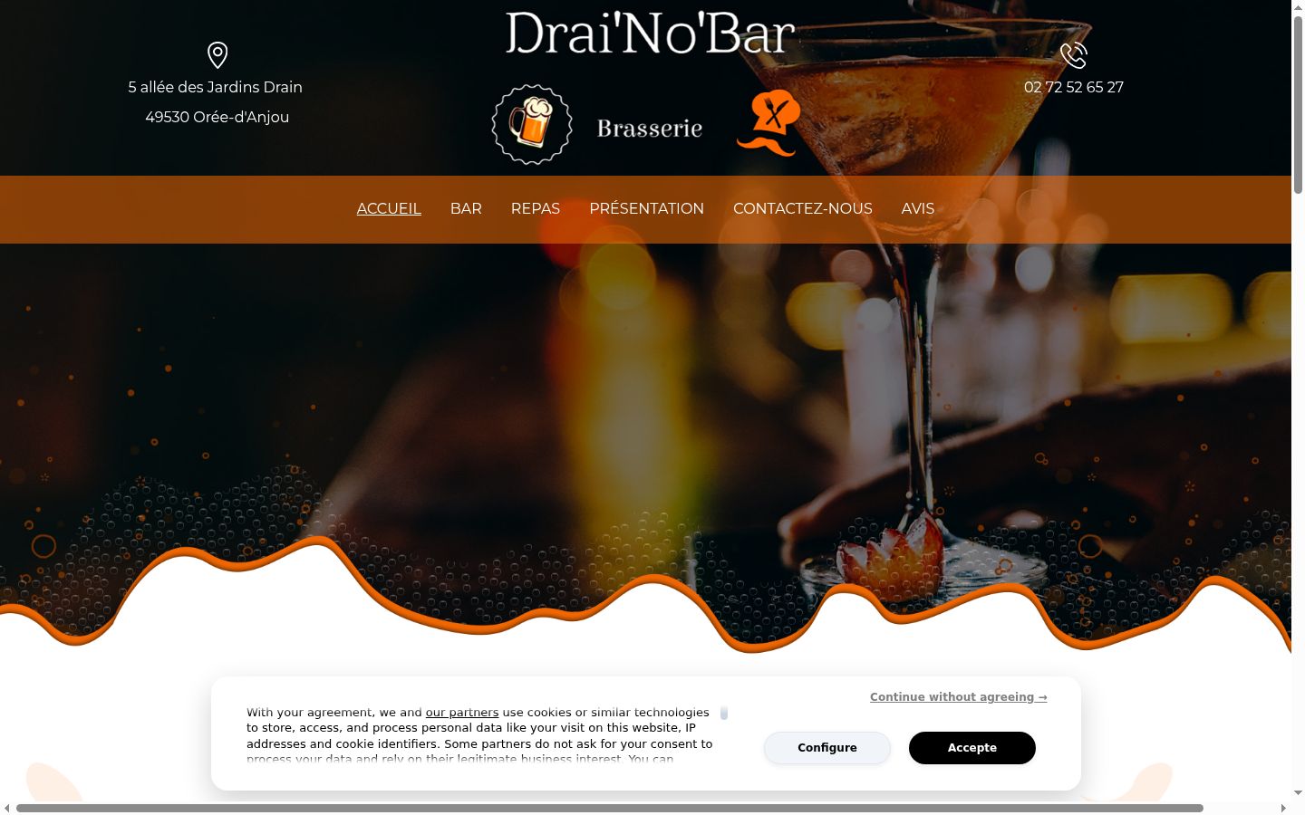 Screenshot of the consent banner shown before any interaction
