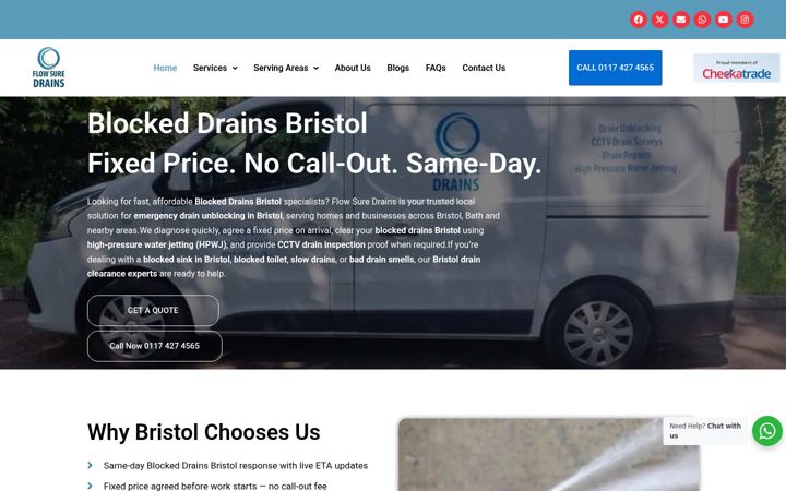 Screenshot του drains-bristol.co.uk