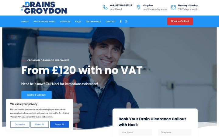 Screenshot of drainscroydon.com