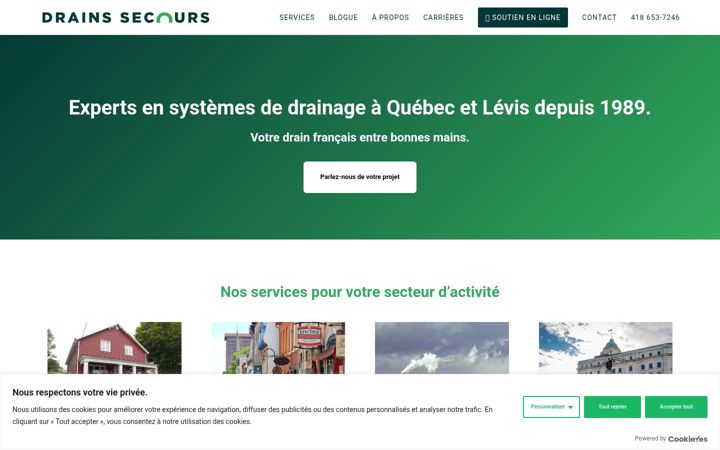 Screenshot of drainssecours.com