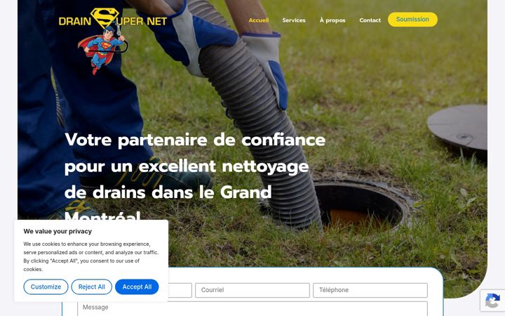 Captura de pantalla de drainsupernet.ca