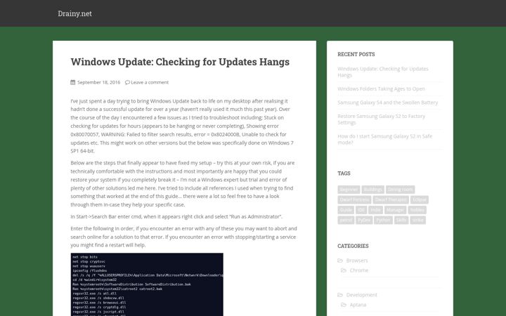 Screenshot of drainy.net
