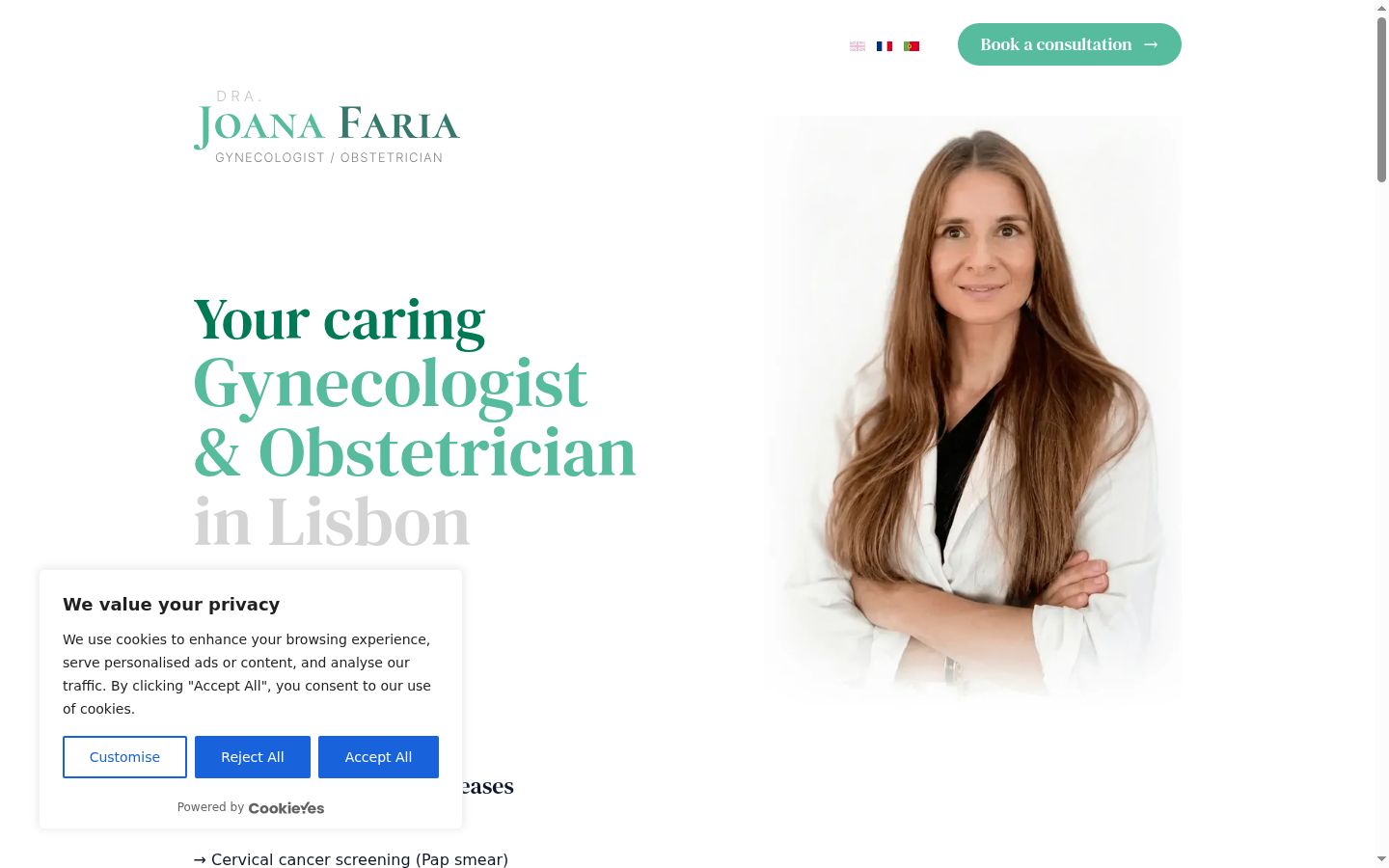 Screenshot of the consent banner shown before any interaction