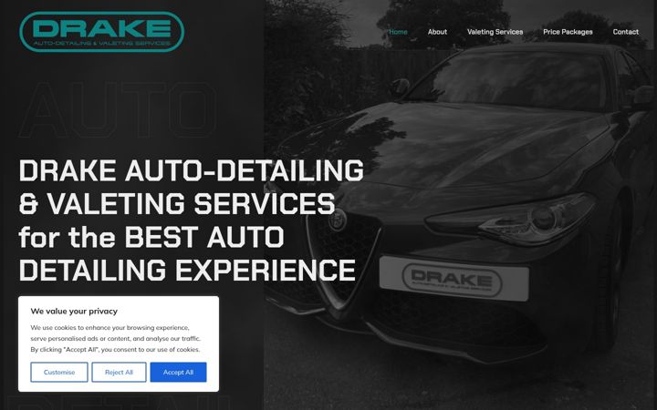 Snímek obrazovky drakeautodetailing.co.uk