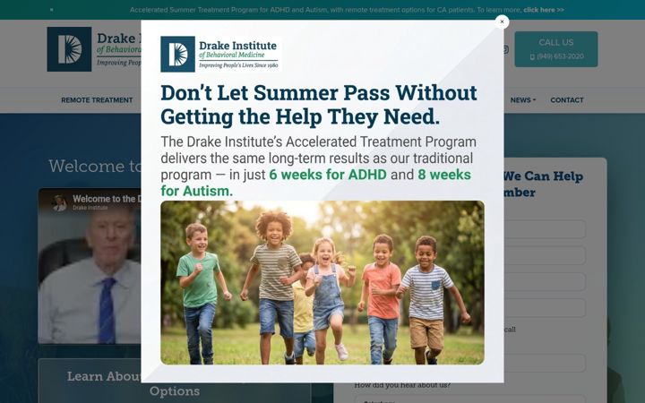 Screenshot of drakeinstitute.com