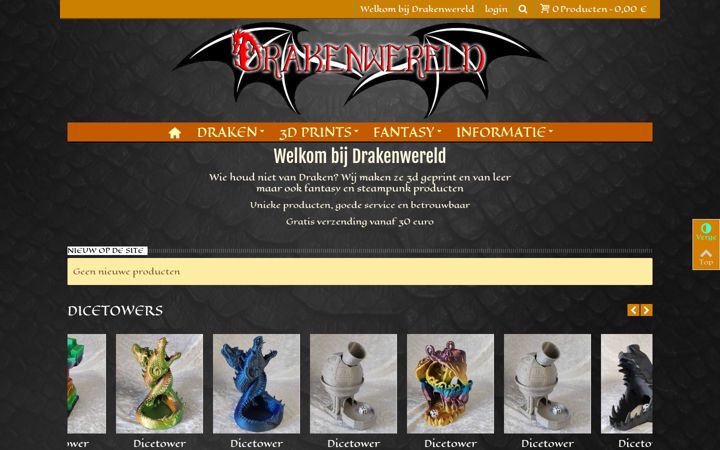 Captura de pantalla de drakenwereld.nl