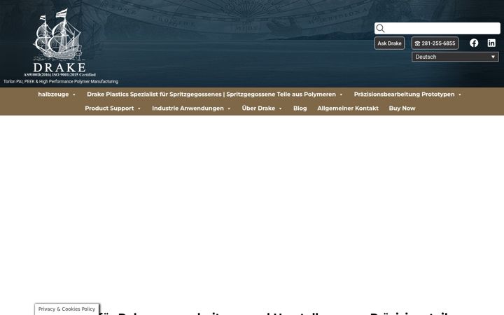 Screenshot of drakeplastics.de