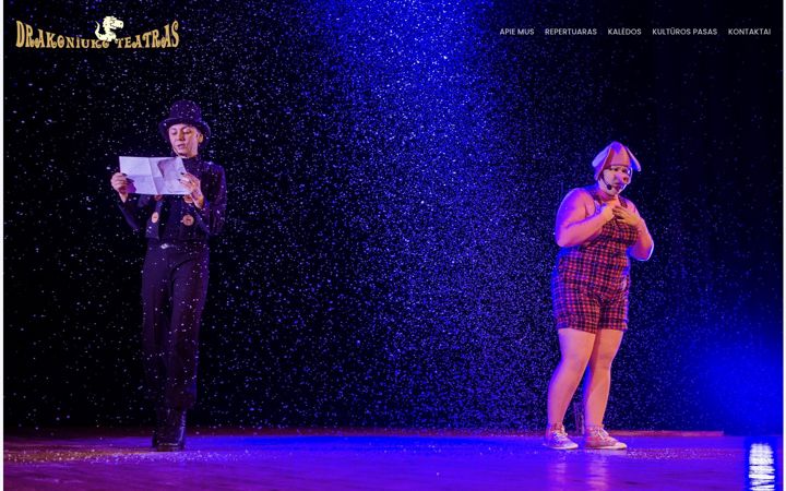 Snímek obrazovky drakoniukoteatras.lt