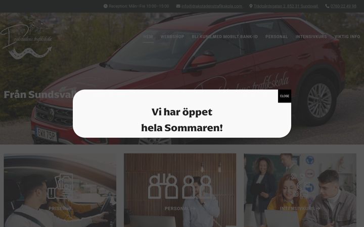 Skærmbillede af drakstadenstrafikskola.com