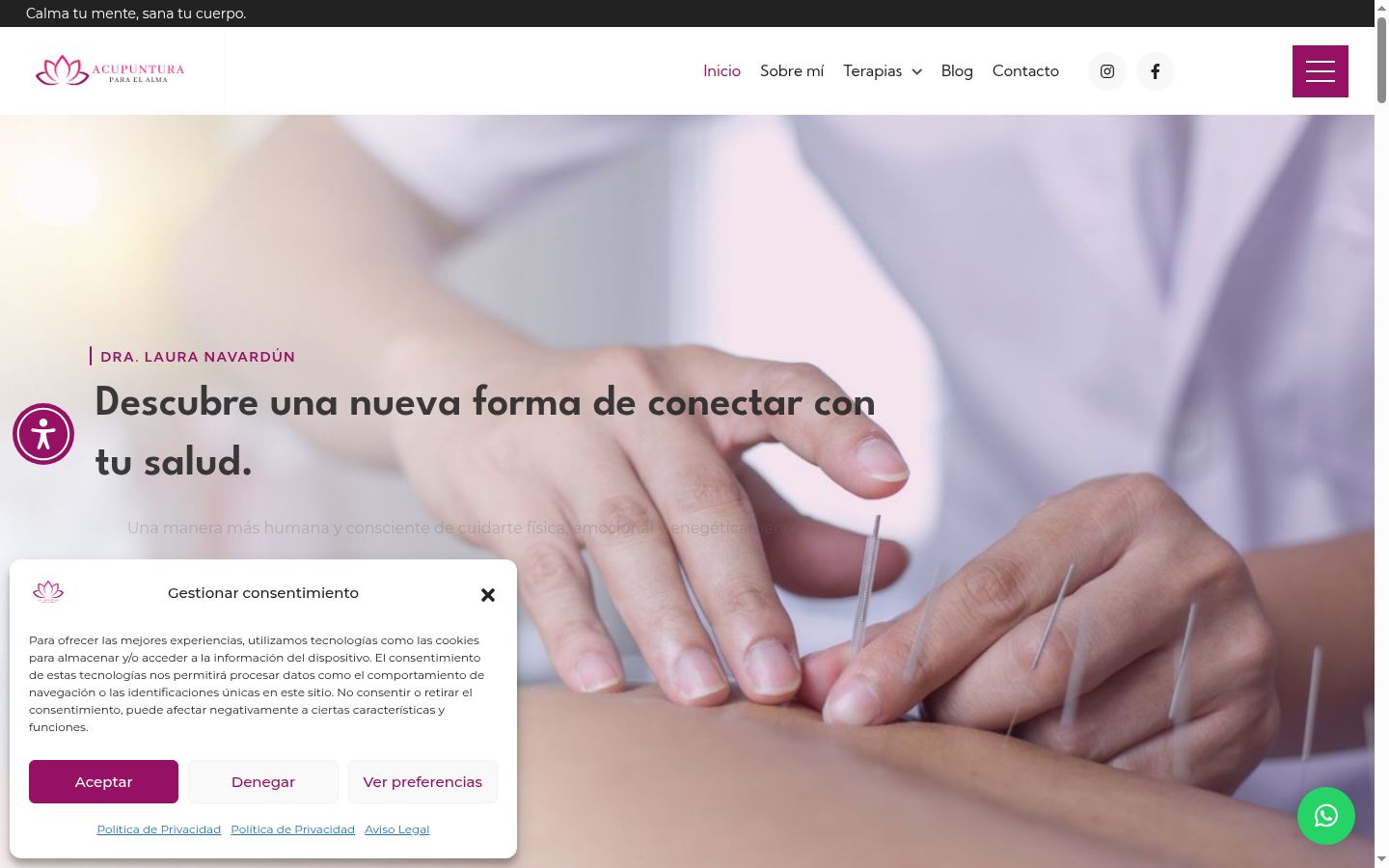 Screenshot del banner di consenso mostrato prima di qualsiasi interazione