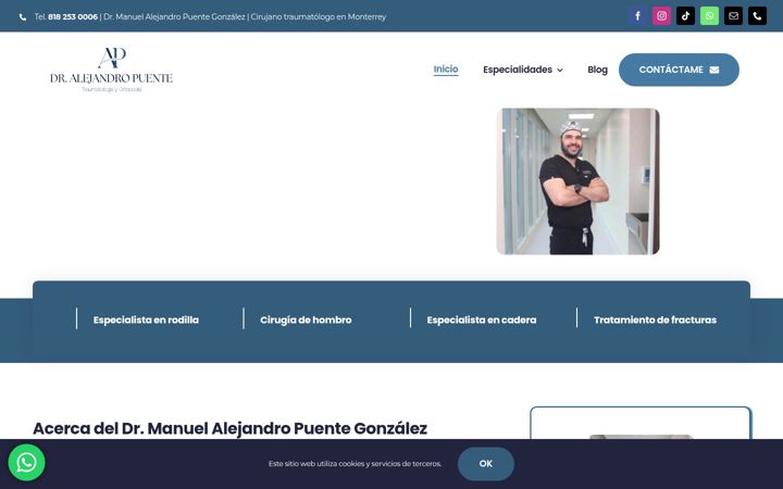 Screenshot of dralejandropuente.com