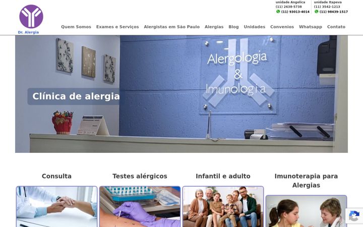 Screenshot stránky dralergia.com.br
