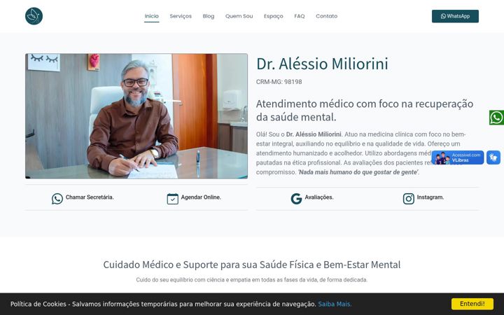 Screenshot stránky dralessiomiliorini.com.br
