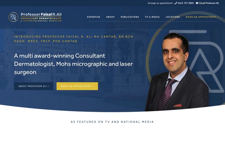 Screenshot of dralidermatology.com