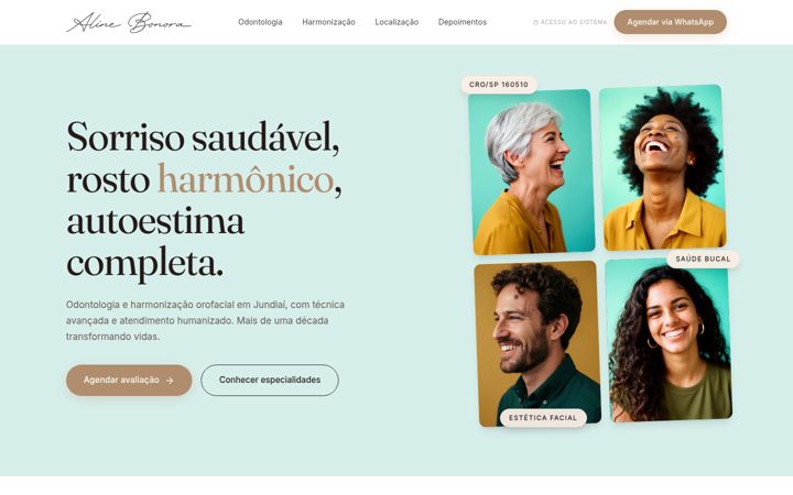 Screenshot stránky dralinebonora.com.br