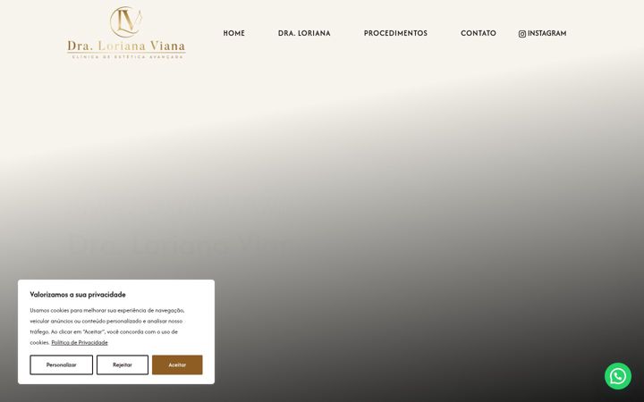 Screenshot stránky dralorianaviana.com.br