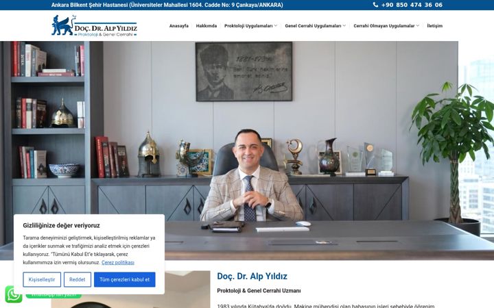 Screenshot of dralpyildiz.com