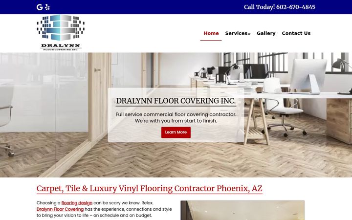 Screenshot of dralynnfloorcoveringaz.com