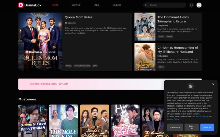 Screenshot of dramaboxapp.com