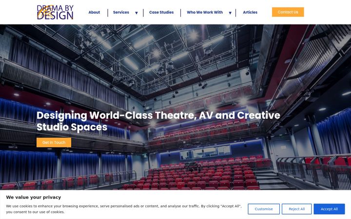 Screenshot of dramabydesign.com