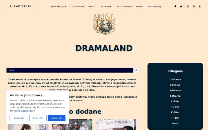 Screenshot ta' dramaland.pl