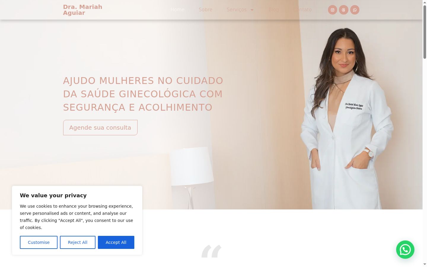 Capture d'écran de la bannière de consentement affichée avant toute interaction