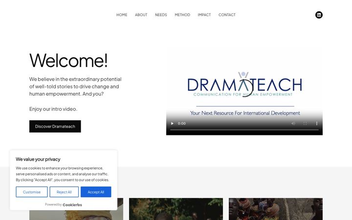 Captură de ecran a dramateach.org
