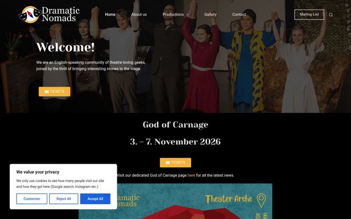 Screenshot of dramaticnomads.com