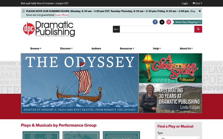 Screenshot di dramaticpublishing.com