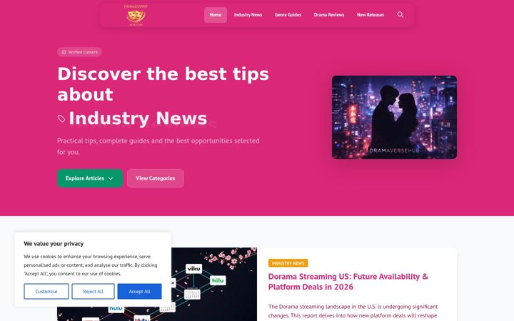 Screenshot of dramaversehub.com