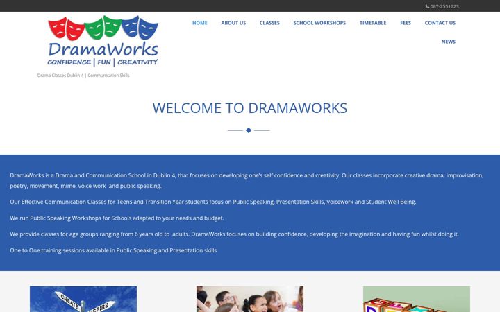 Captura de pantalla de dramaworks.ie