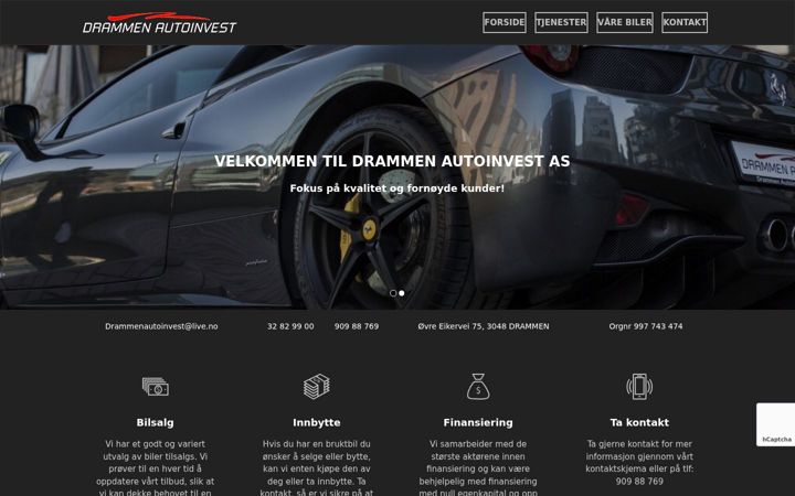 Capture d'écran de drammenautoinvest.no