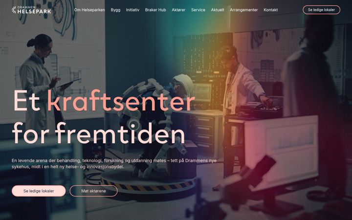 Skærmbillede af drammenhelsepark.no