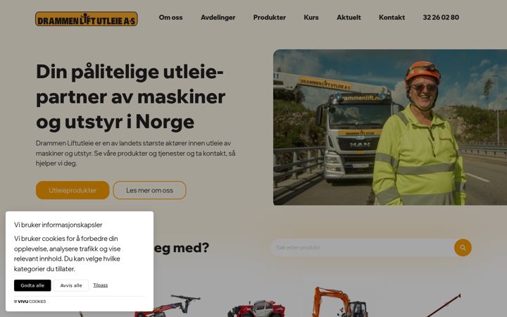 Skærmbillede af drammenlift.no