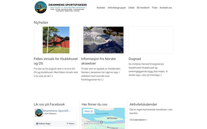 Skærmbillede af drammenssportsfiskere.no