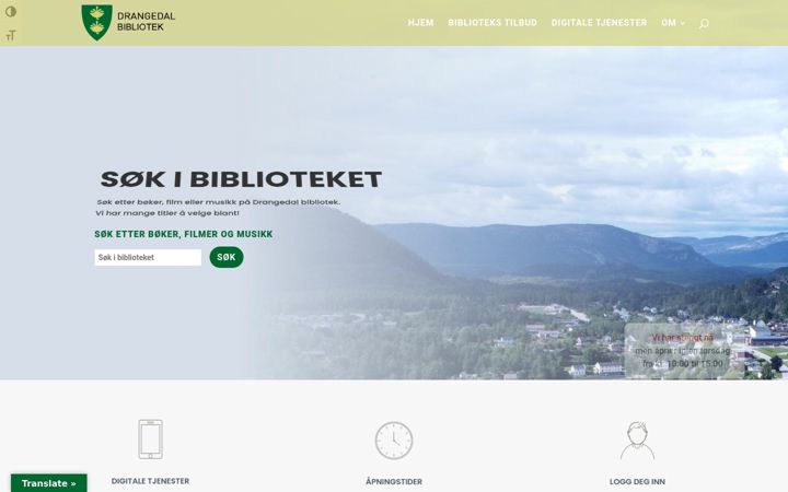 Skærmbillede af drangedalbib.no