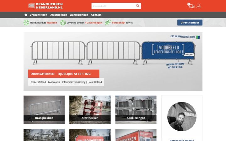 Captura de pantalla de dranghekkennederland.nl