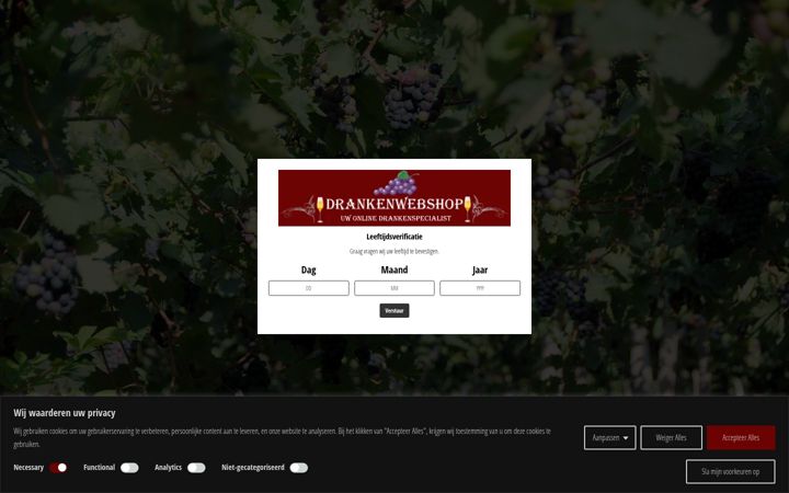 Screenshot of drankenwebshop.com