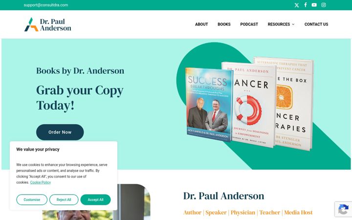 Screenshot of dranow.com