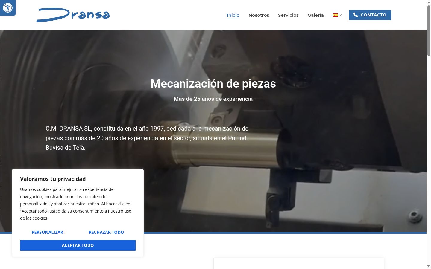 Screenshot of the consent banner shown before any interaction