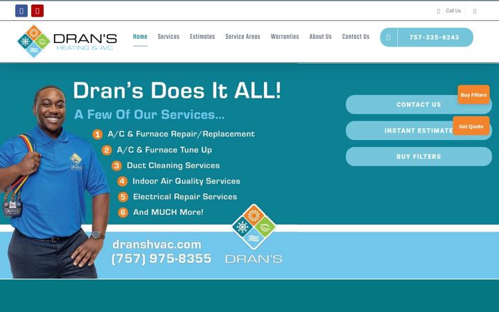 Screenshot of dranshvacindustries.net
