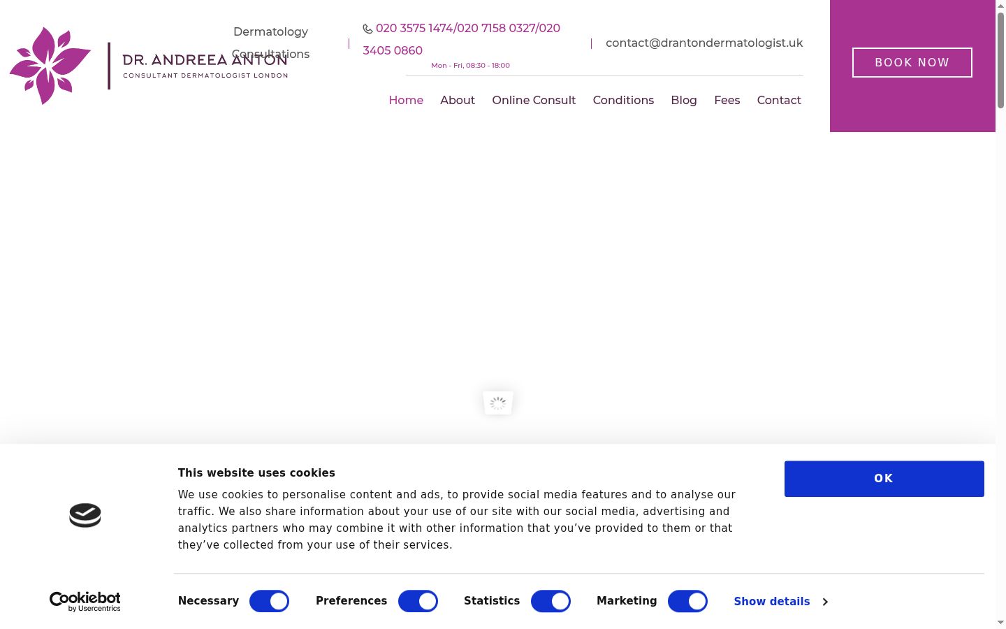 Snímek obrazovky baneru souhlasu zobrazeného před jakoukoli interakcí