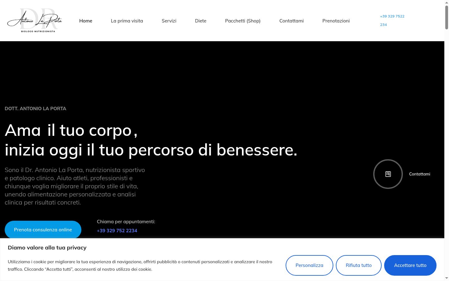 Screenshot of the consent banner shown before any interaction