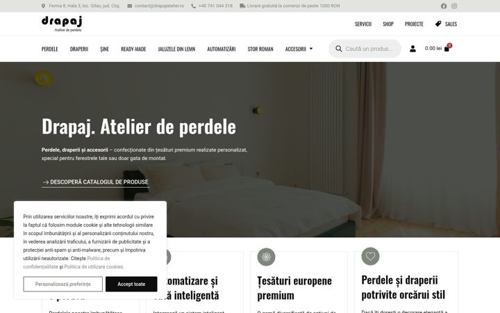 Screenshot of drapajatelierdeperdele.ro
