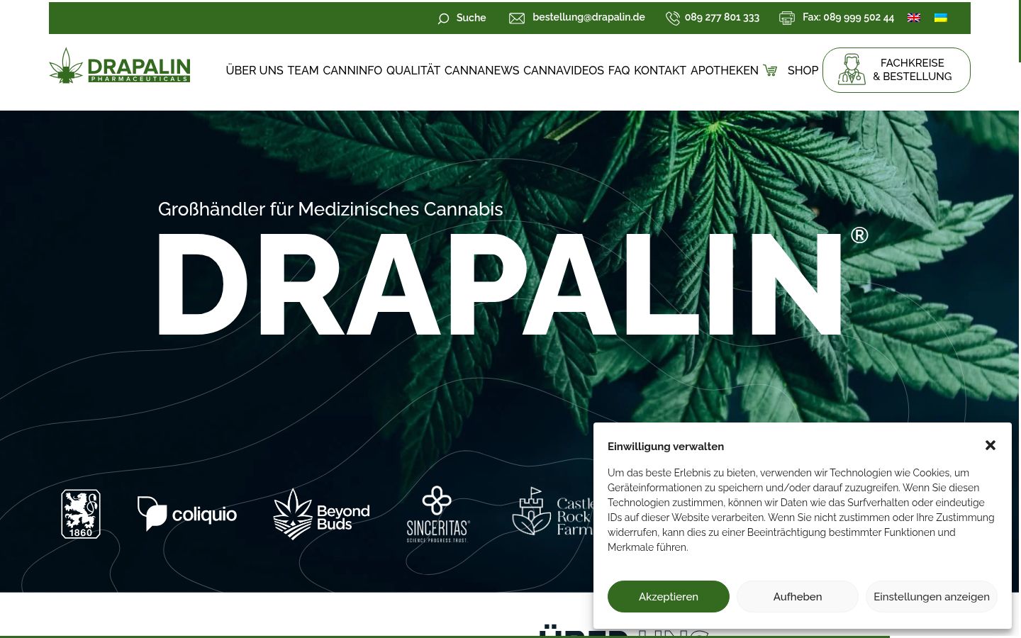 Ekrānuzņēmums ar piekrišanas baneri, kas tika rādīts pirms jebkādas mijiedarbības