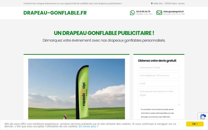 Screenshot of drapeau-gonflable.fr